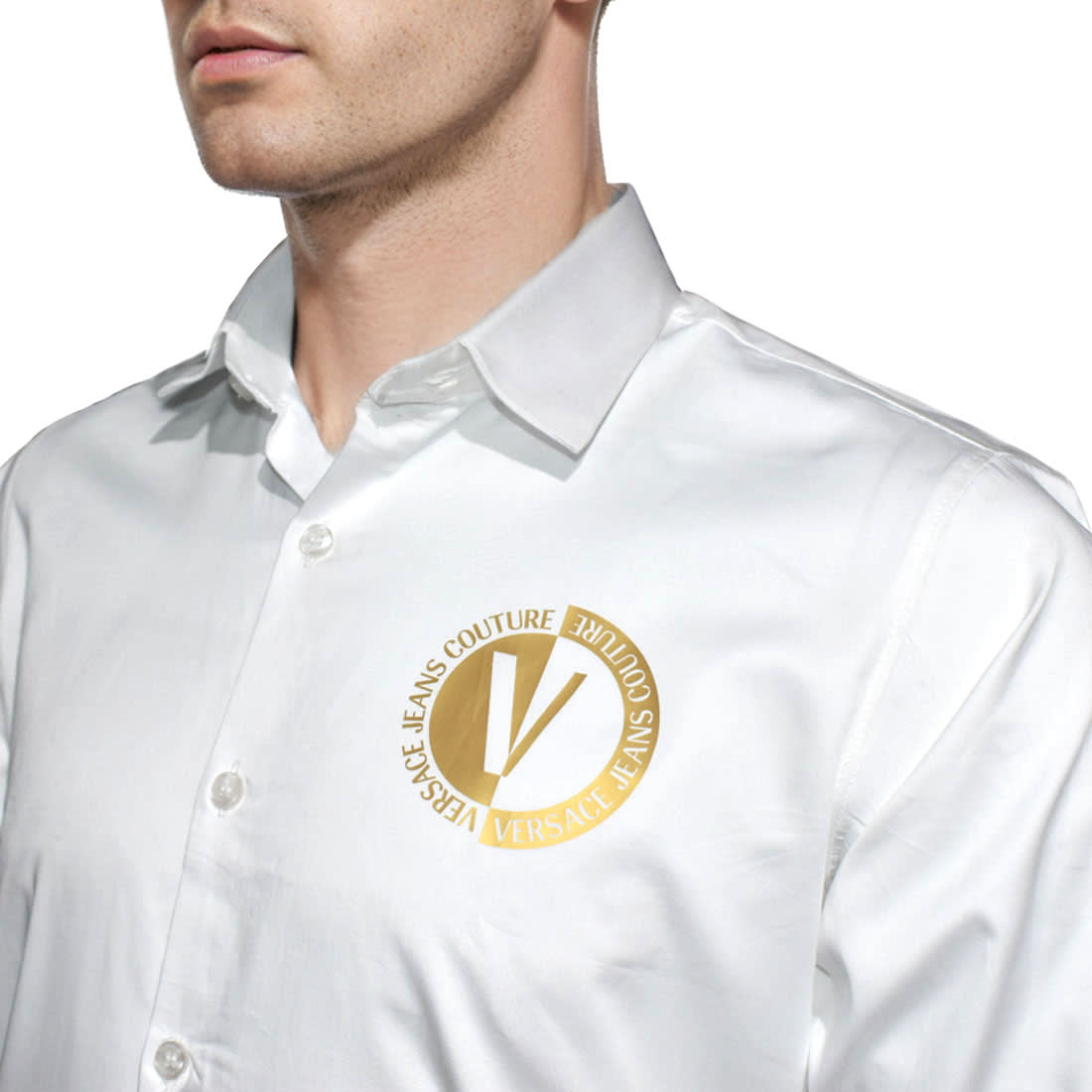 Versace White V-Emblem Shirt-2