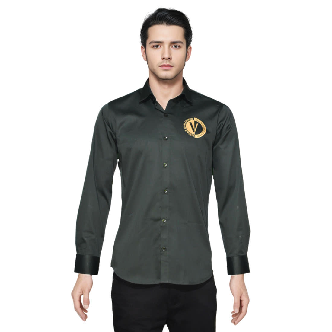 Versace Green V-Emblem Shirt-5