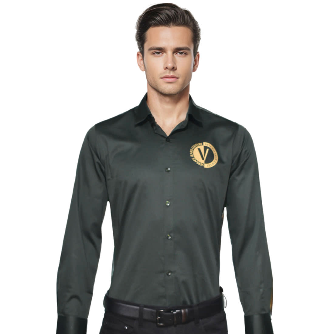 Versace Green V-Emblem Shirt-0