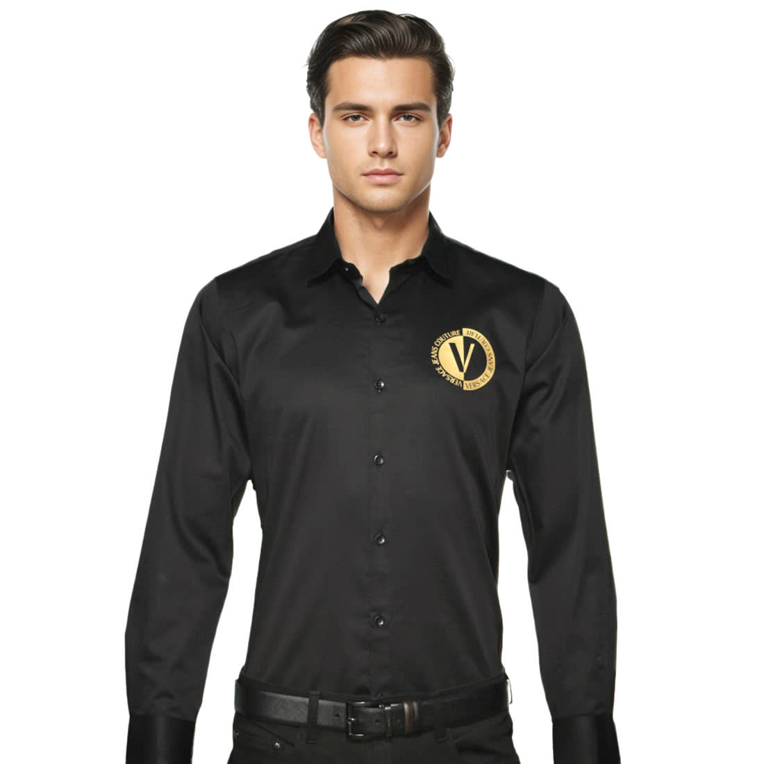 Versace Black V-Emblem Shirt-0