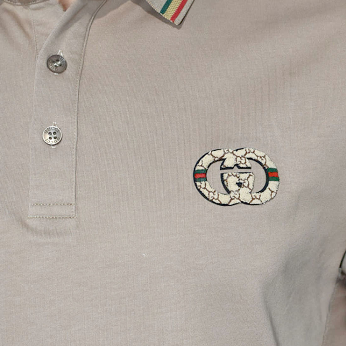 Gucci Embossed Logo Brown Premium Quality T-shirt-4