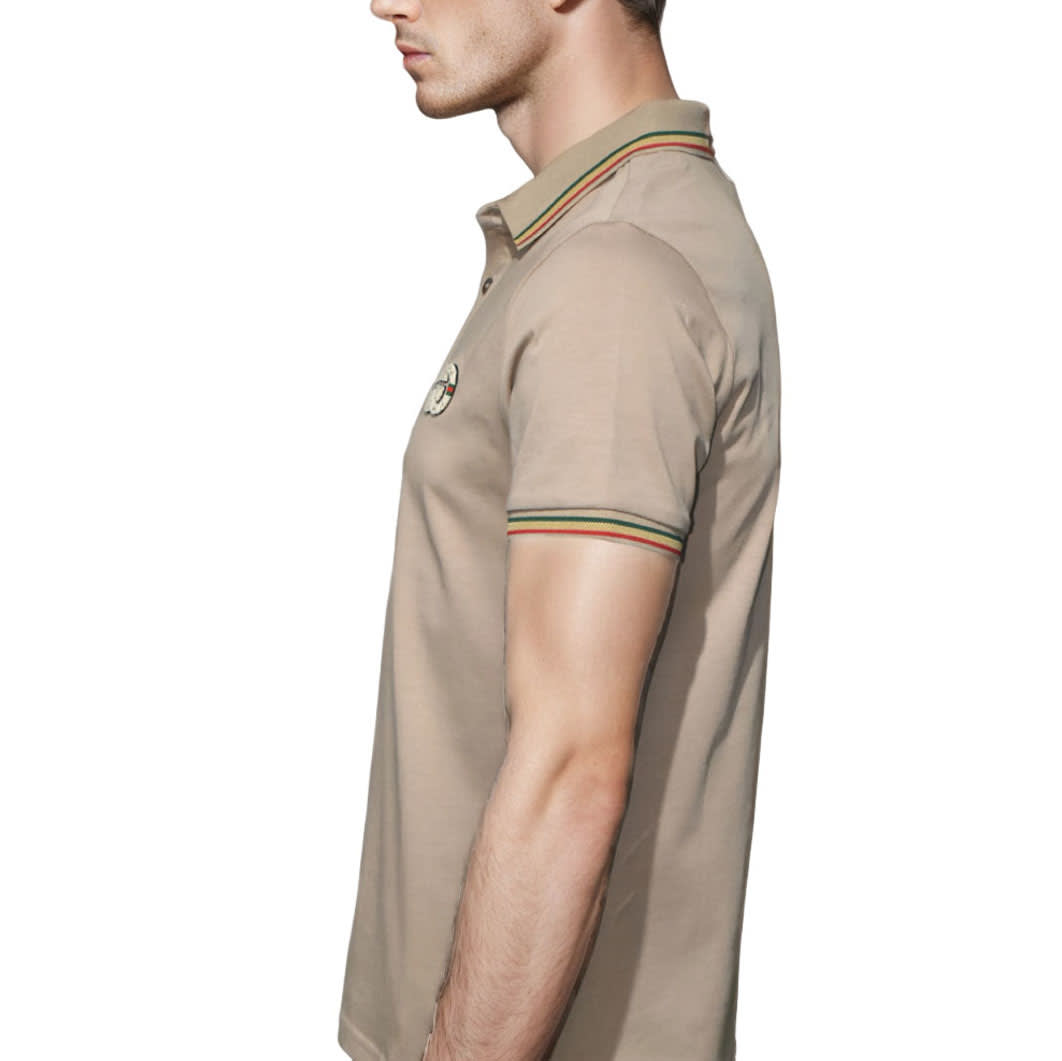 Gucci Embossed Logo Brown Premium Quality T-shirt-3