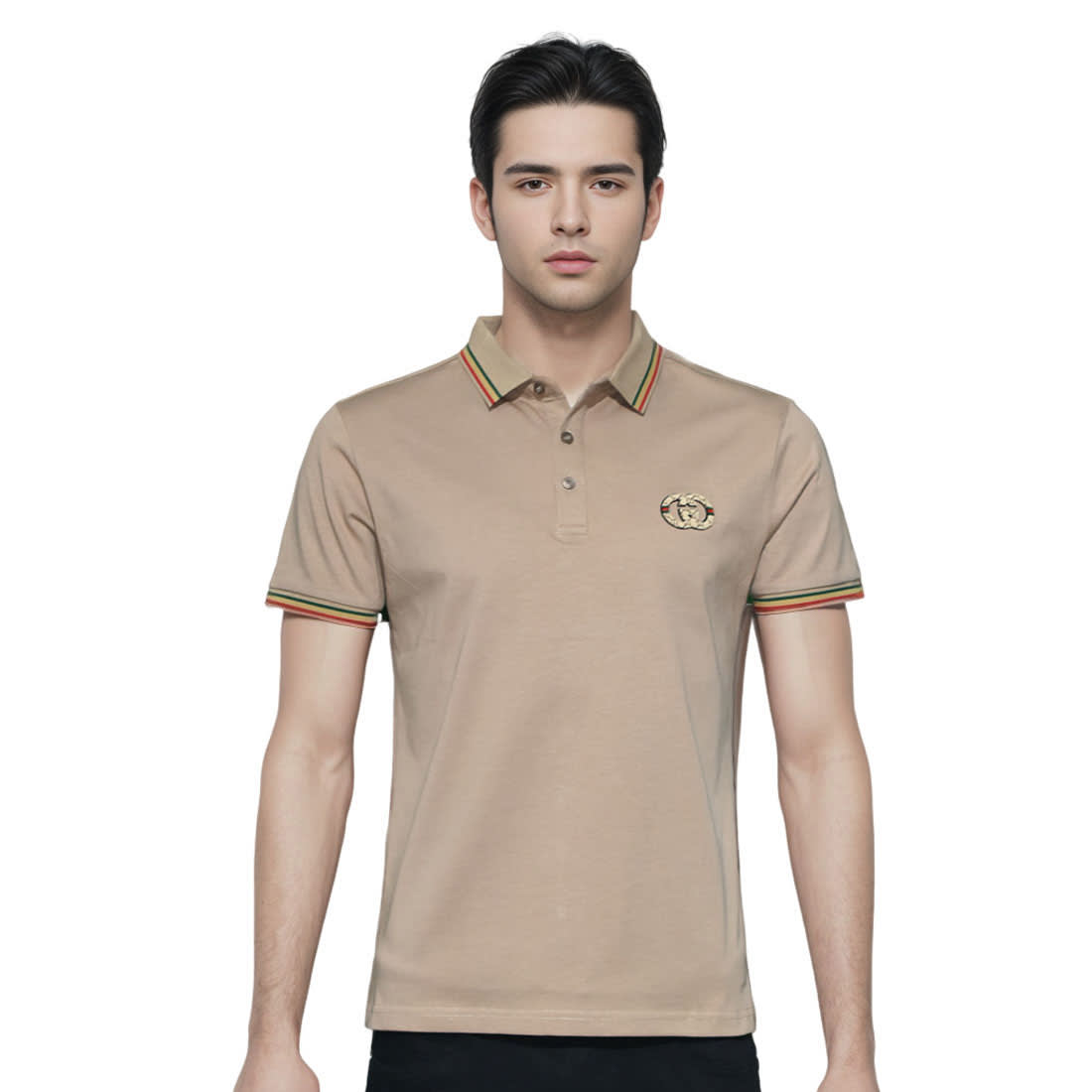 Gucci Embossed Logo Brown Premium Quality T-shirt-0