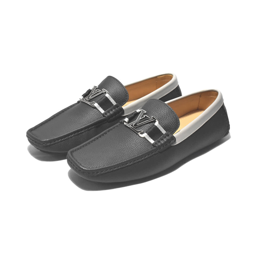 Louis Vuitton Black & Grey Premium Quality Loafer-0