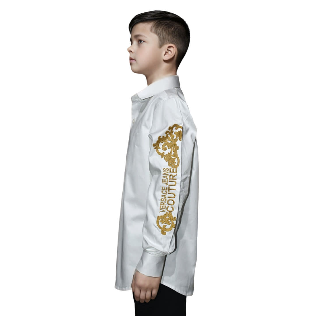 Versace Baroque-print White Kids Shirt-2