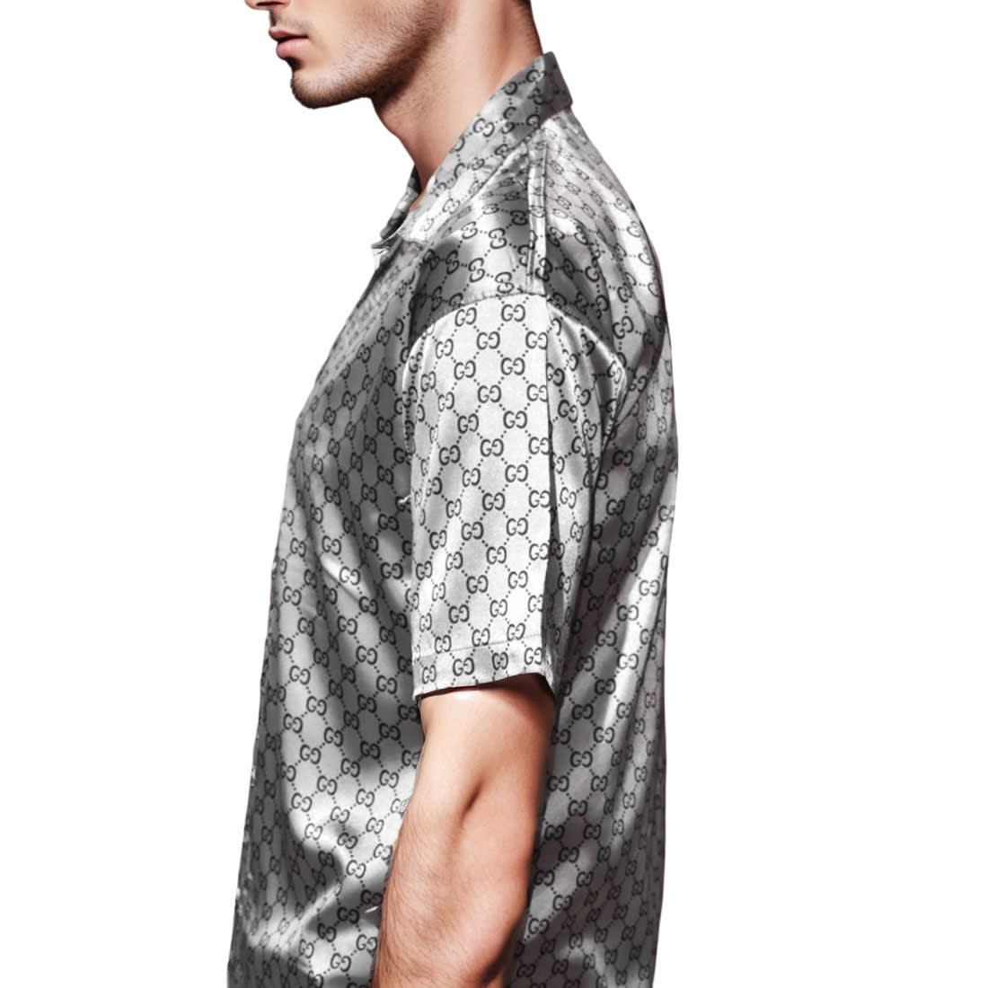 Gucci GG Printed Grey Shirt-2