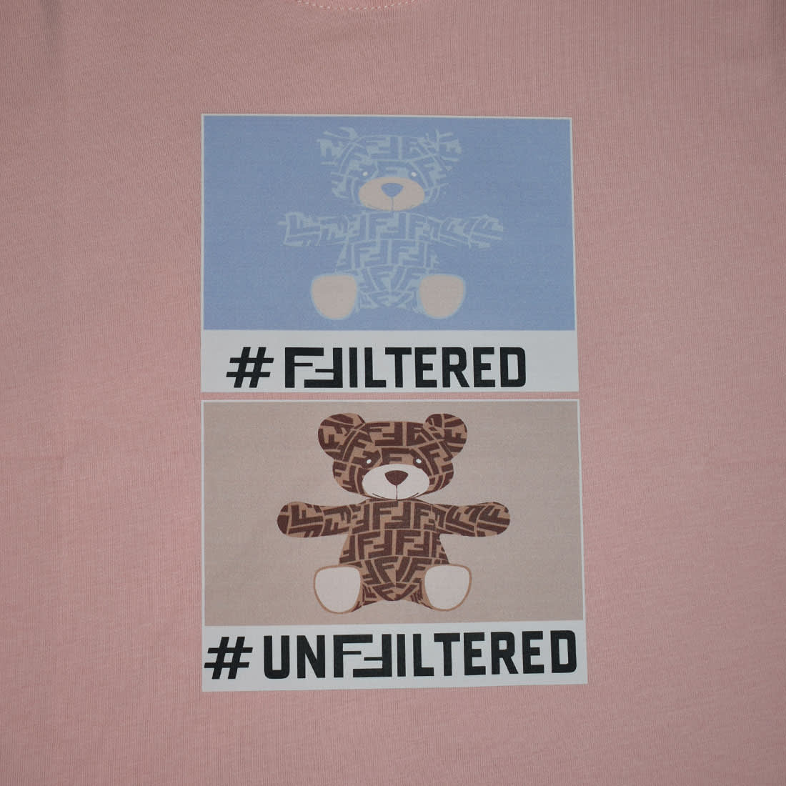 Fendi Teddy Print Pink Kids T-shirt-3