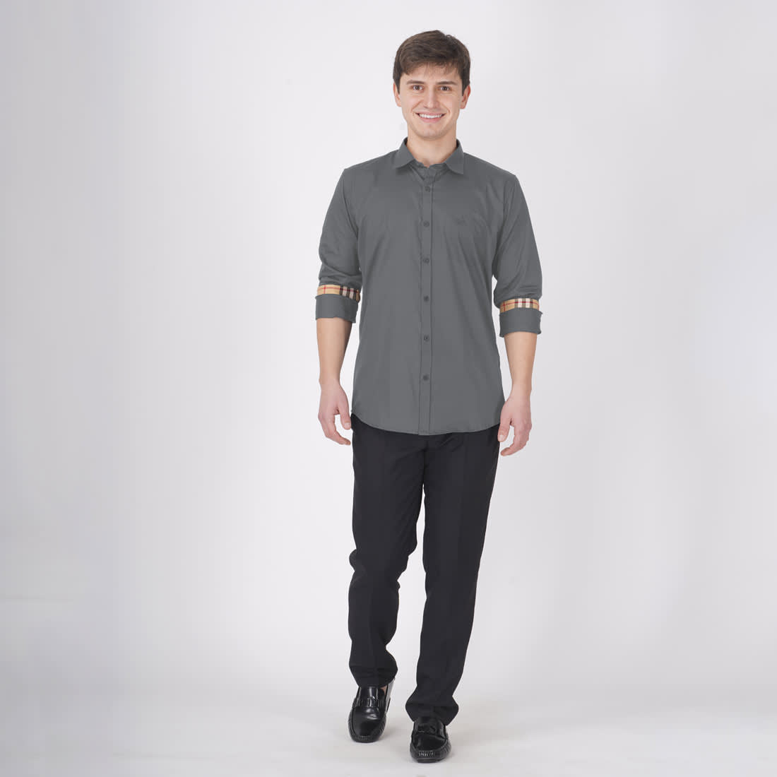 Burberry Grey Premium Quality Shirt-4