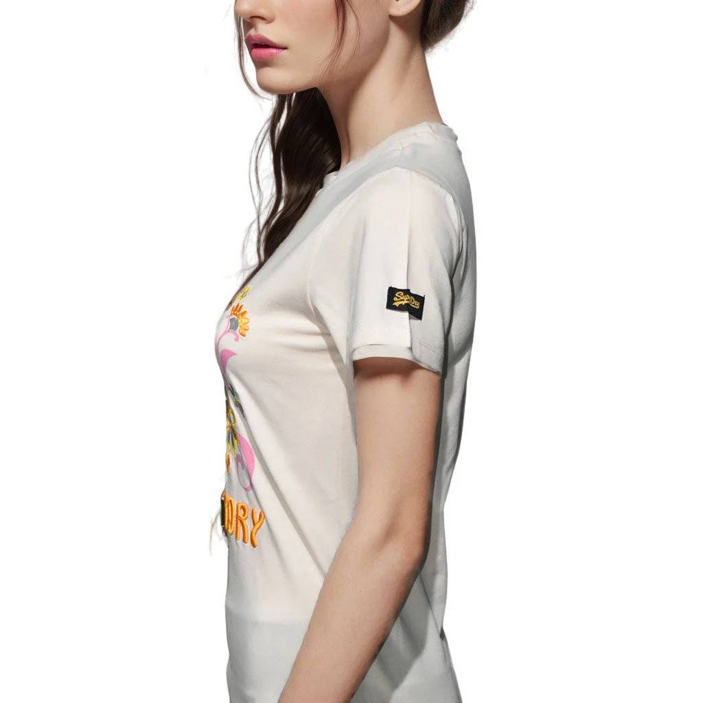Superdry Cream Premium Quality Women T-shirt-2