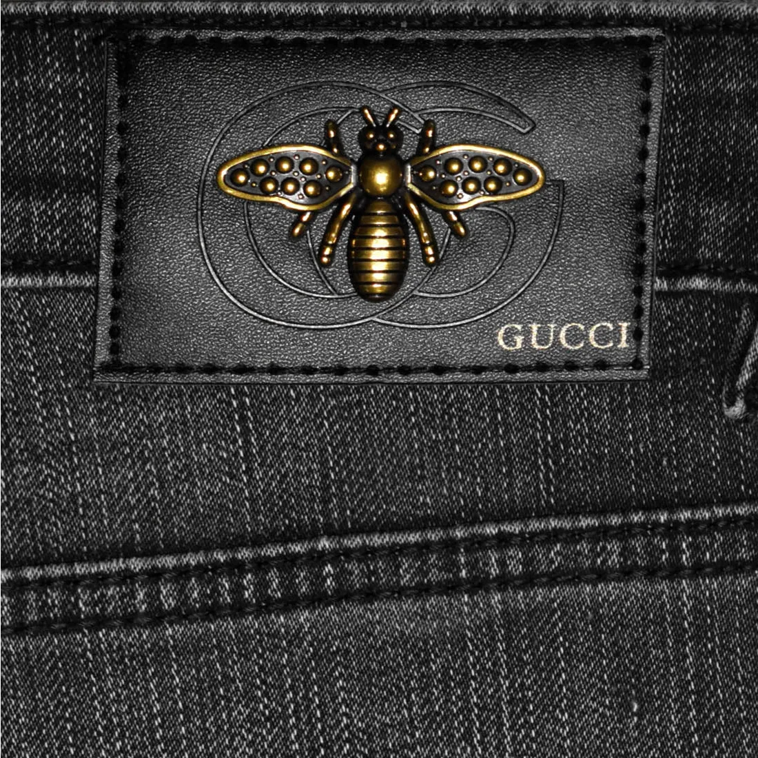 Gucci Dark Black Premium Quality Denim Jeans-4
