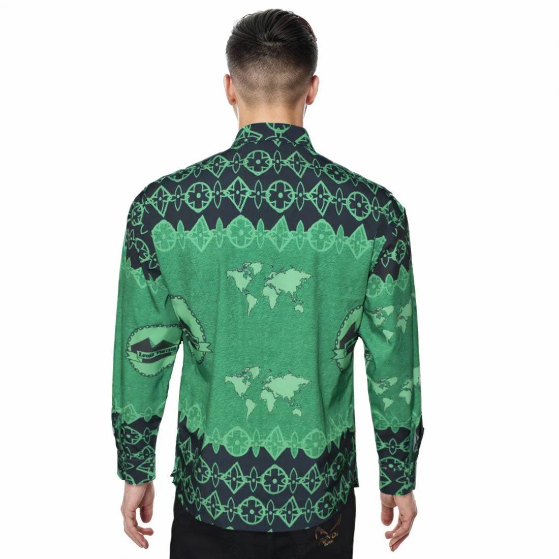 Louis Vuitton Black & Green Premium Quality Shirt-1