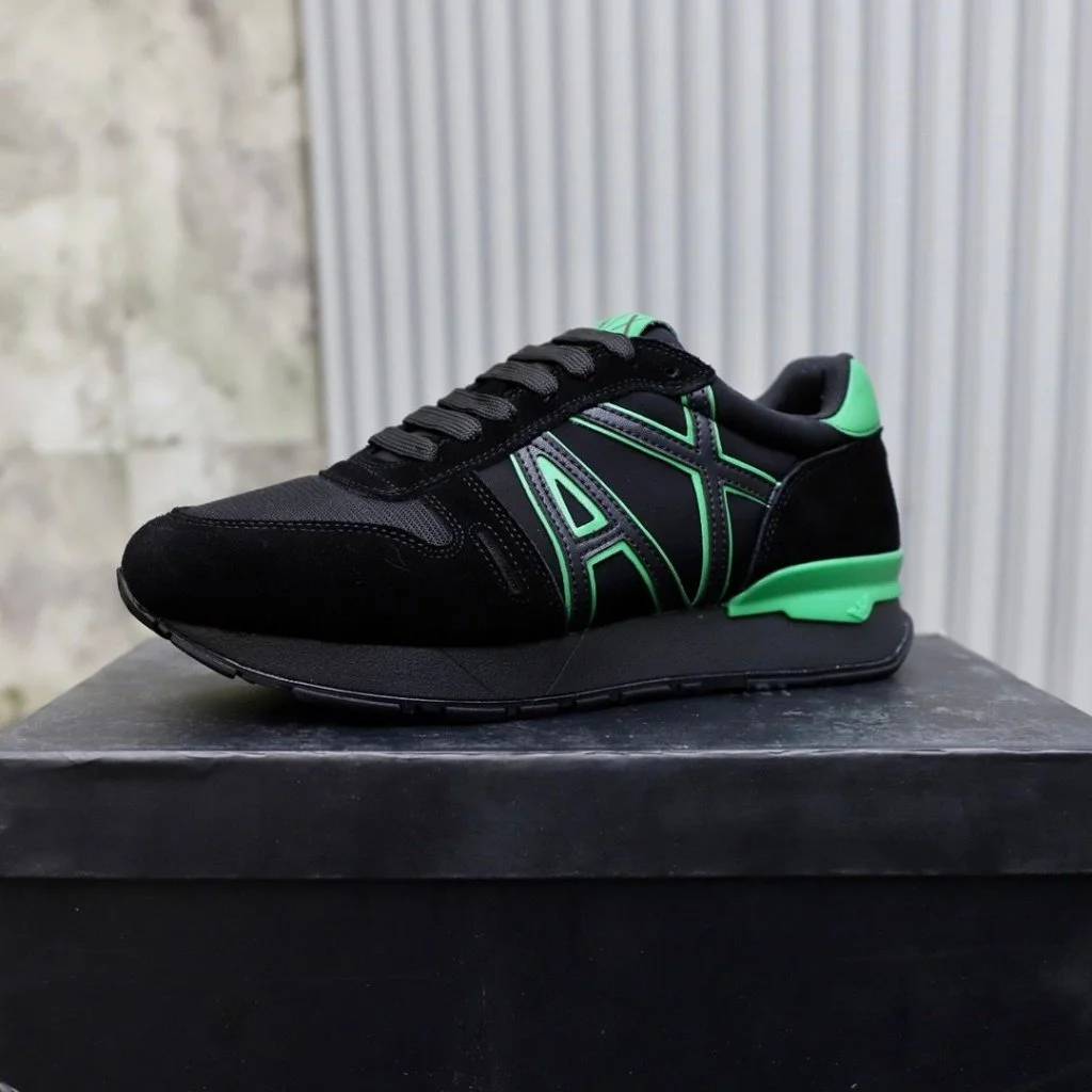 Armani Exchange Black & Green Premium Quality Sneakers-5