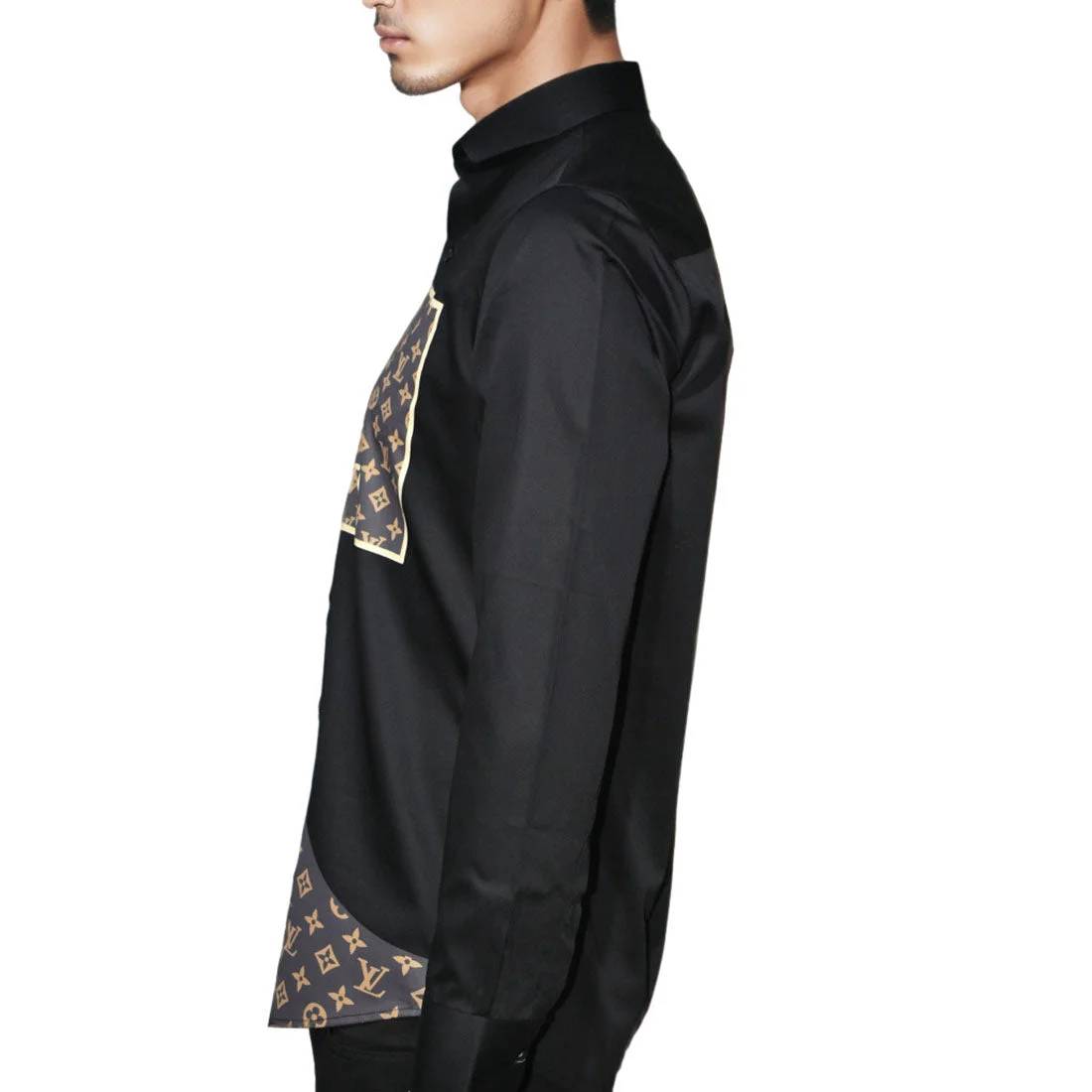 Louis Vuitton Black Premium Quality New Designer Men's Casual Shirt-3