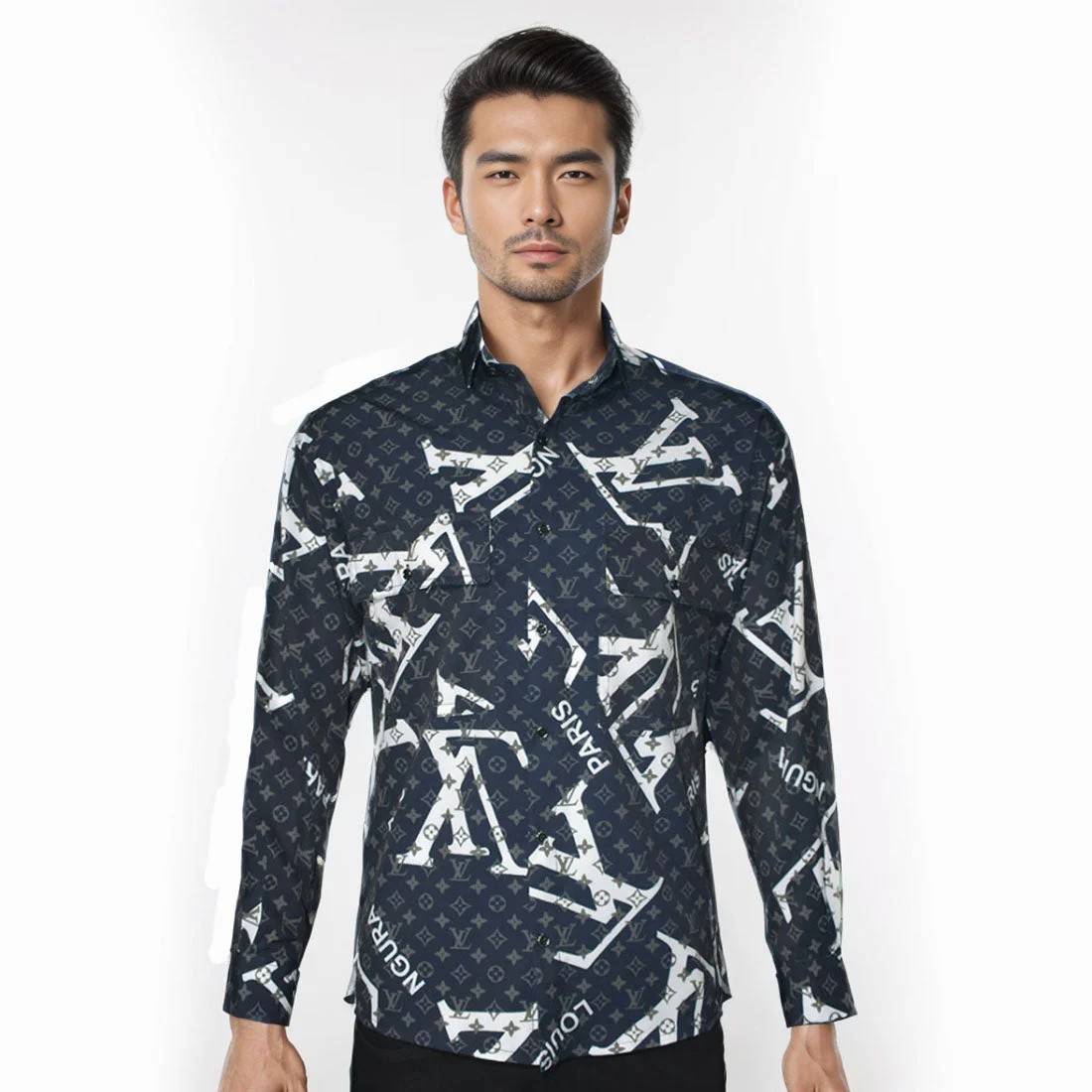 Louis Vuitton Black Premium Quality Printed Shirt-0