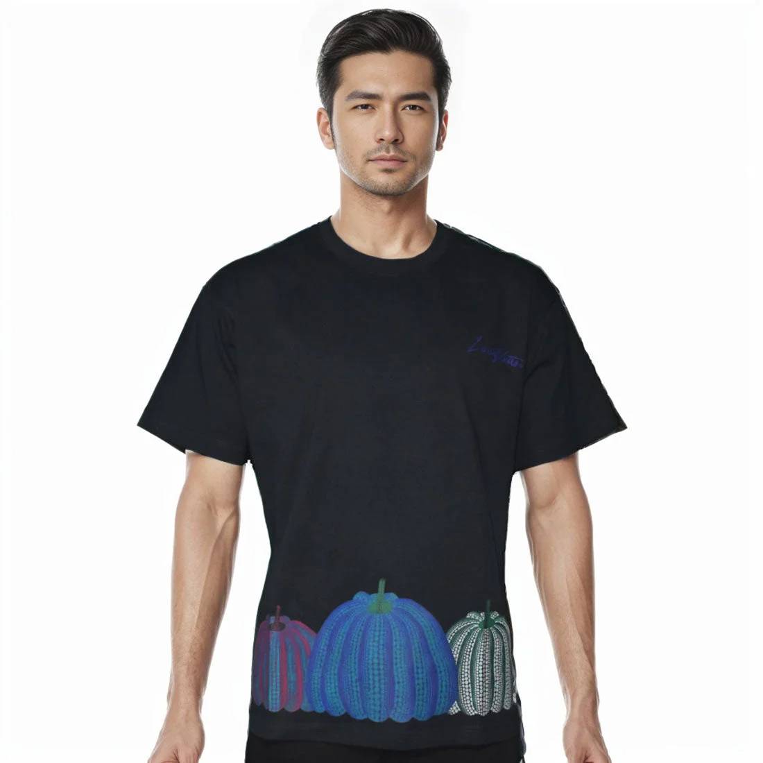 Louis Vuitton Black Pumpkins Print Premium T-shirt-0