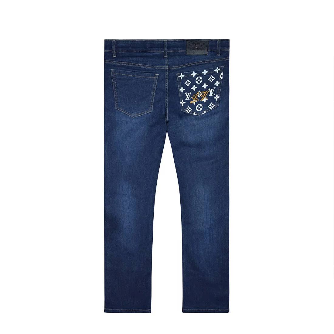 Louis Vuitton Dark Blue Premium Quality Denim Jeans-5