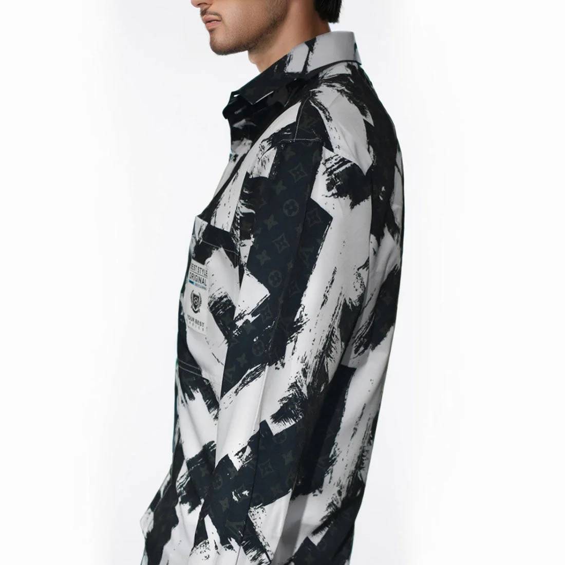 Louis Vuitton Black & White Premium Quality Designer Shirt-2