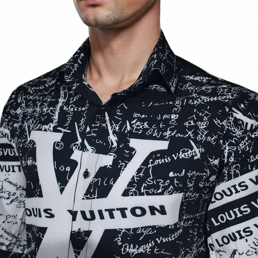Louis Vuitton Black Premium Quality Button Shirt-2
