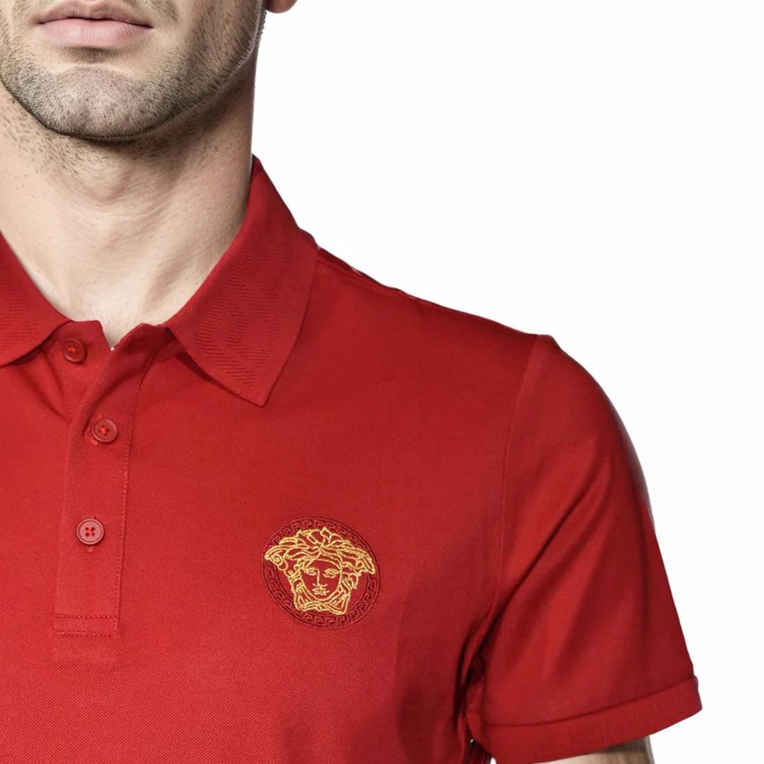 Versace Red Premium Quality Polo T-Shirt-4