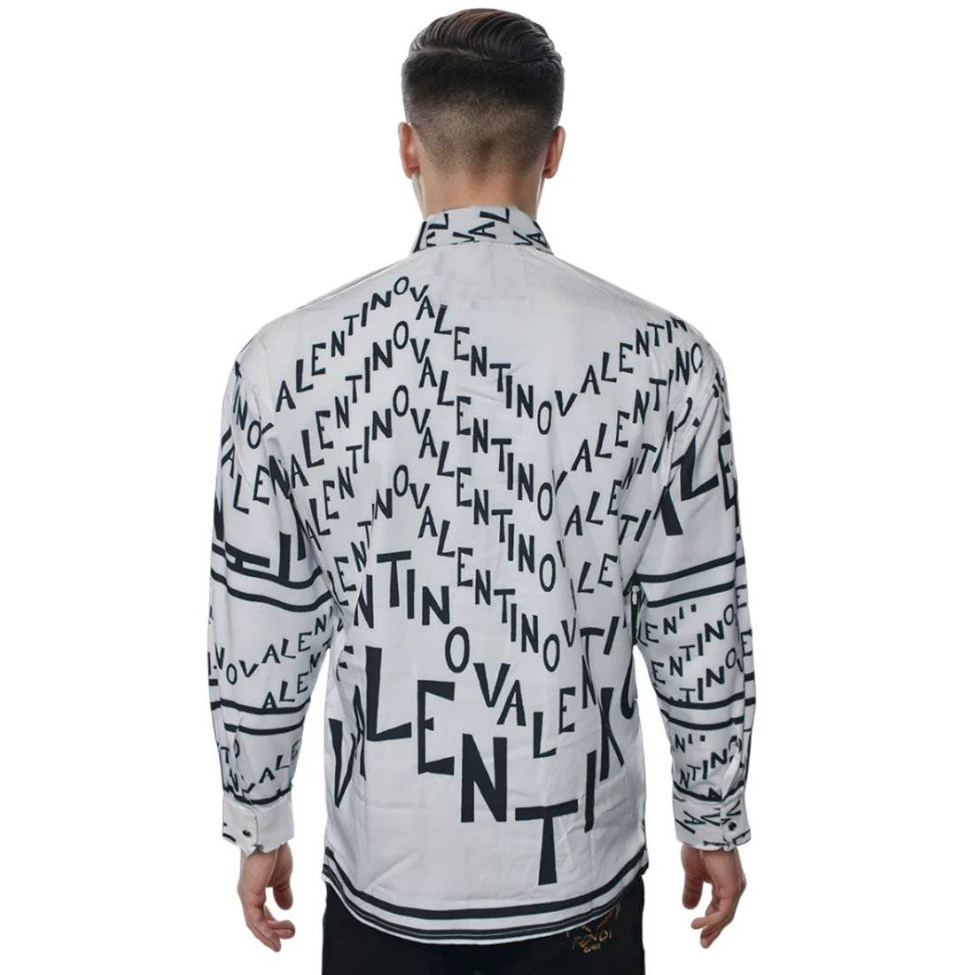 Valentino Printed White Premium Quality Shirt-1