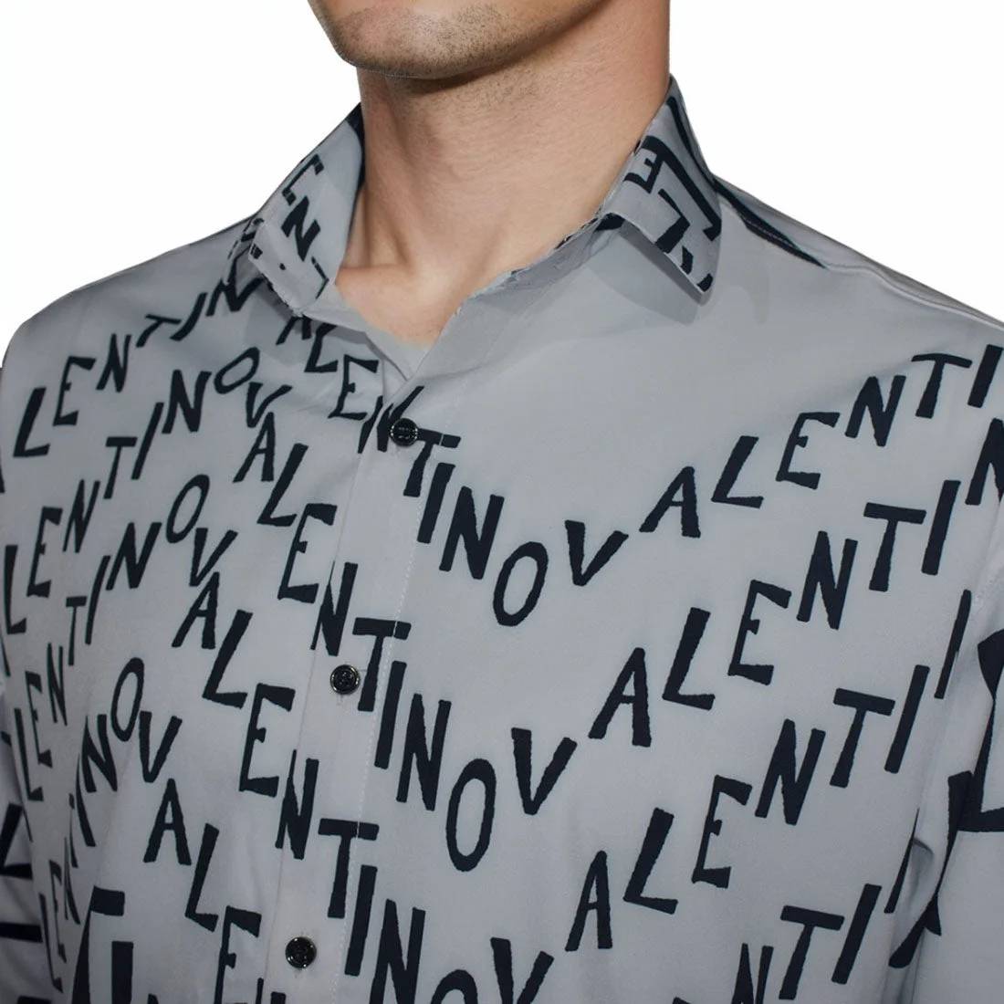 Valentino Printed White Premium Quality Shirt-2