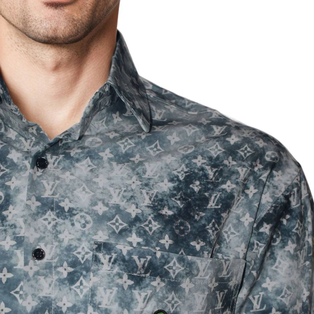 Louis Vuitton Green Premium Quality Designer Shirt-5