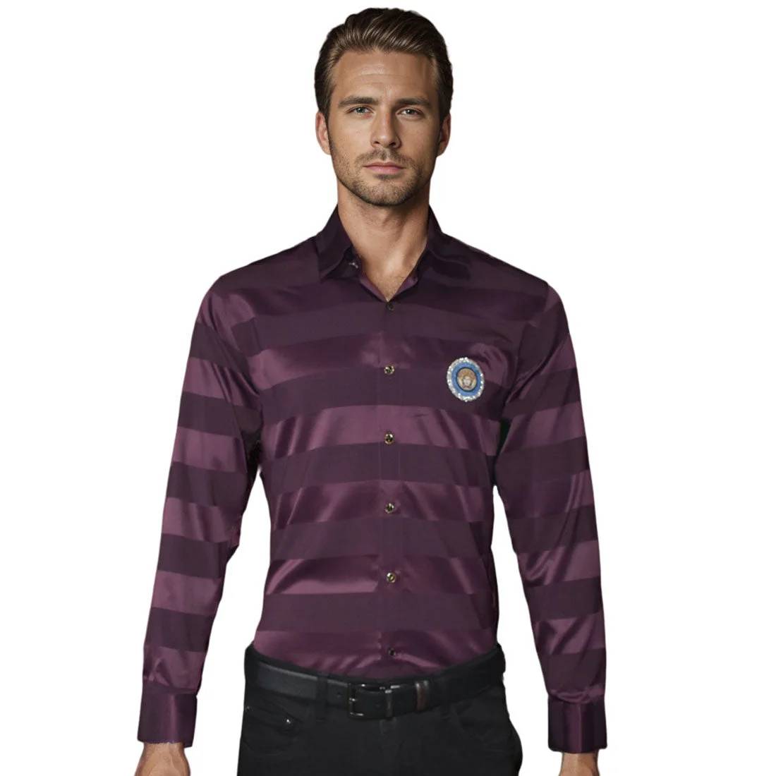 Versace Wine Premium Quality Designer Shirt-0