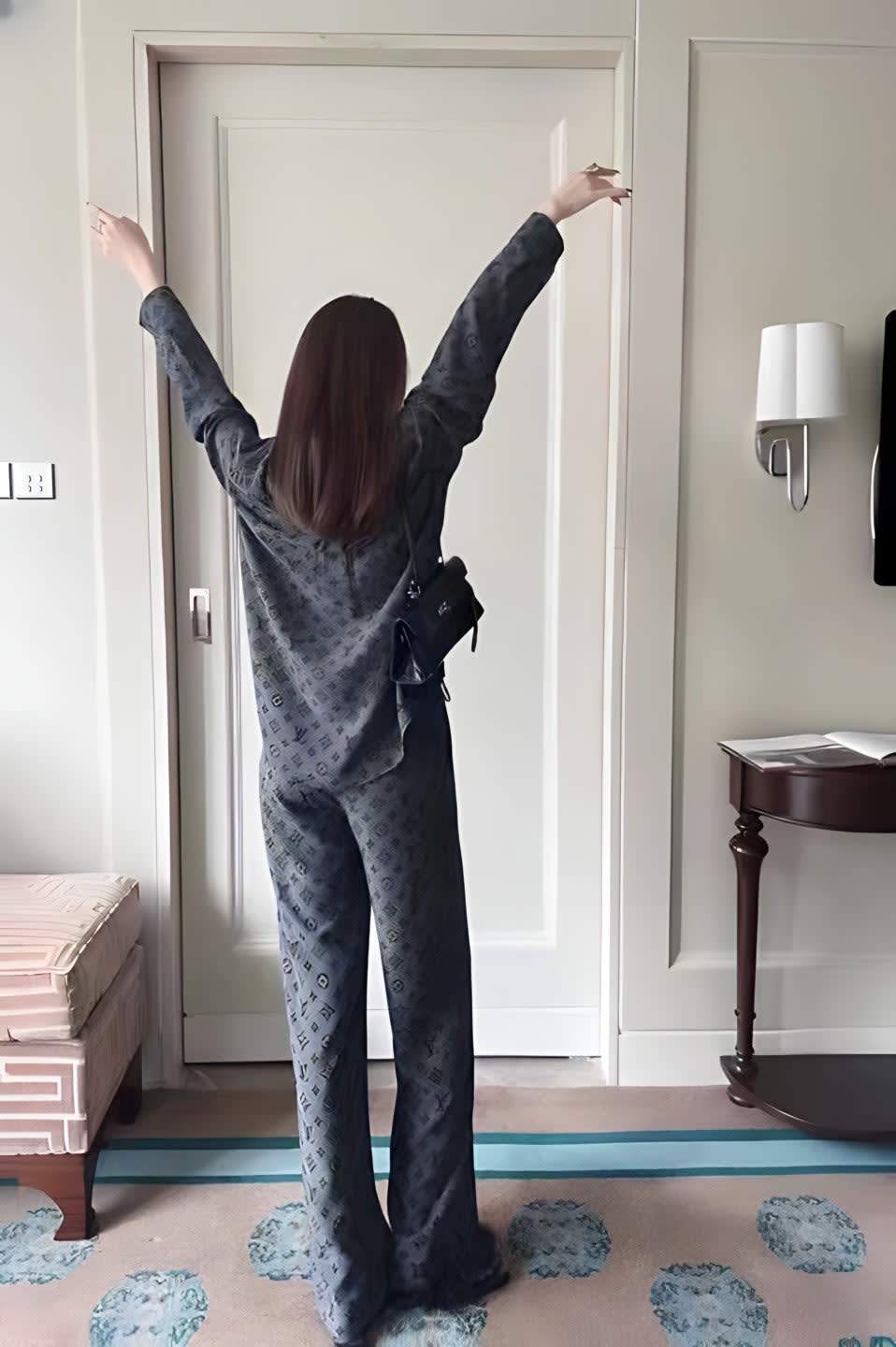 Louis Vuitton Grey Premium Quality Co-Ord Set-4