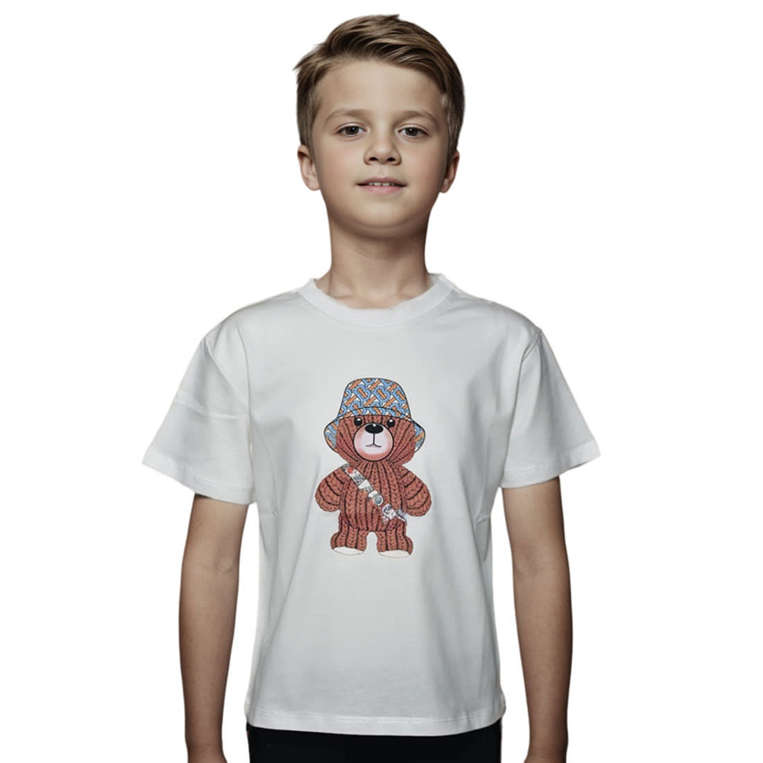 Burberry Teddy Print White Premium Kids T-shirt-0