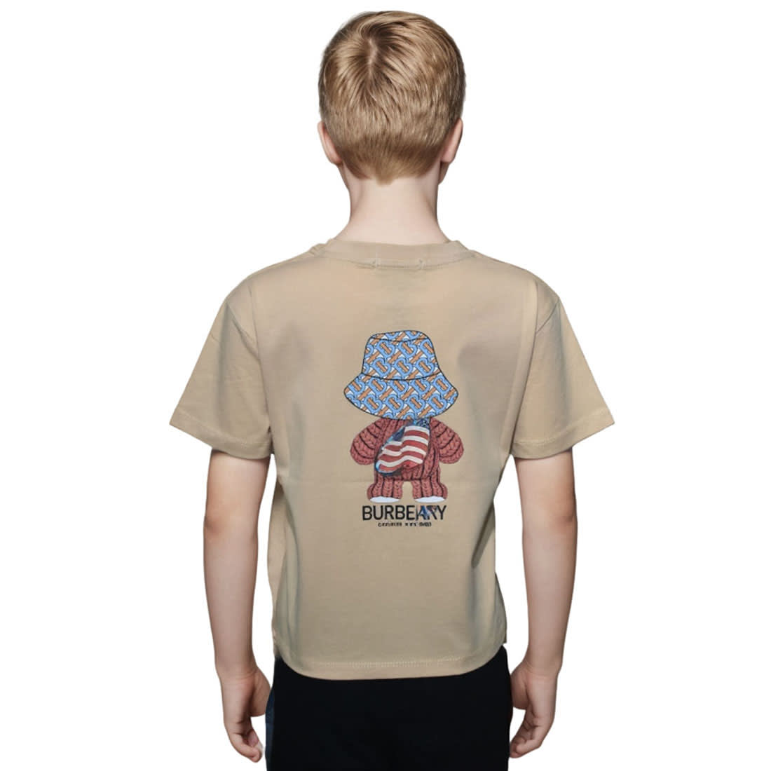 Burberry Teddy Print Brown Premium Kids T-shirt-1