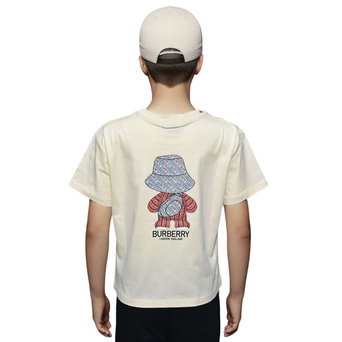 Burberry Teddy Print Cream Premium Kids T-shirt-1