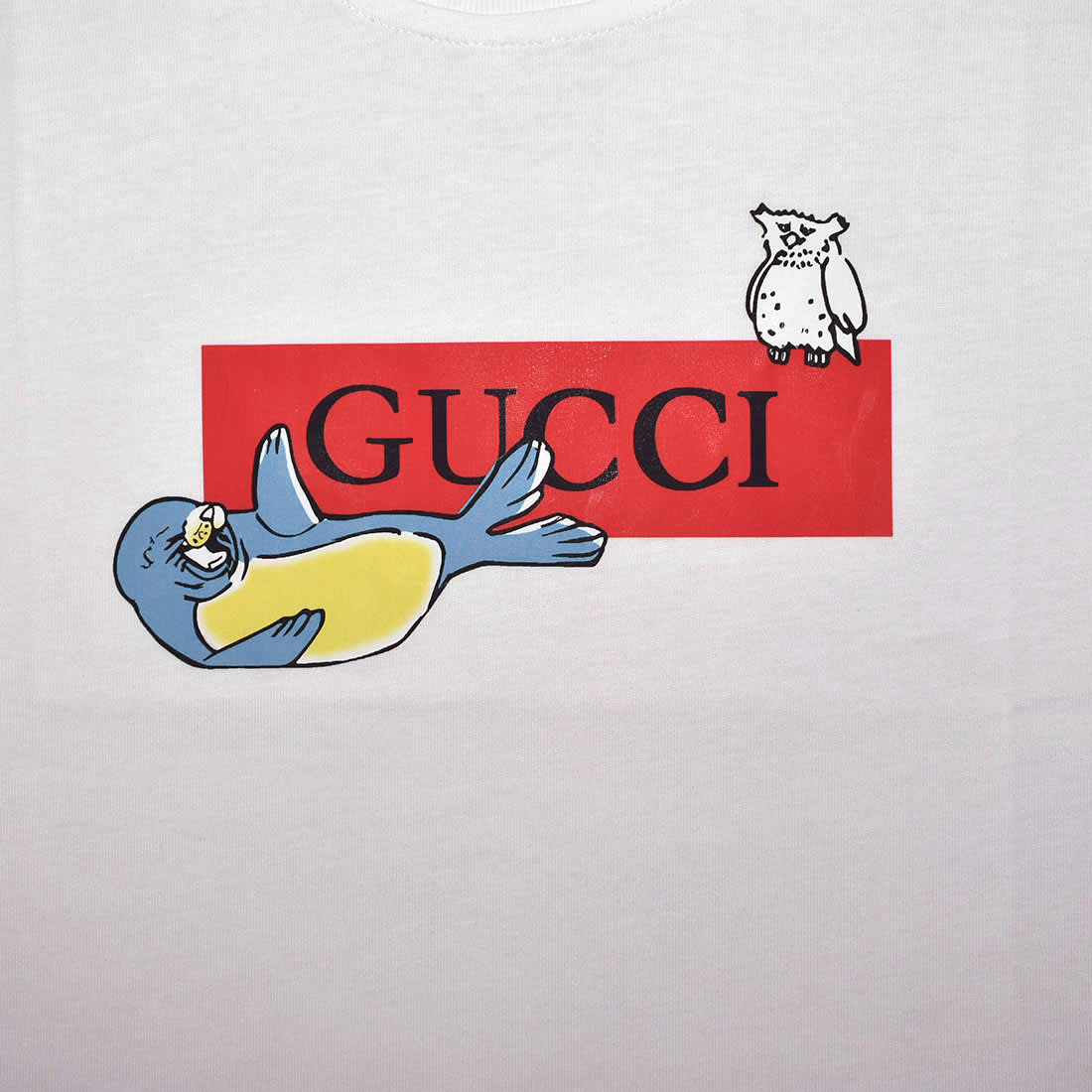 Gucci Baby White Premium Seal Print Kids T-shirt-3