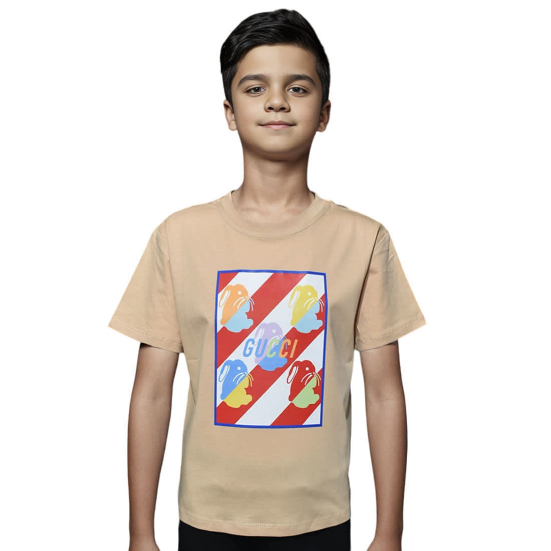 Gucci Brown Premium Quality Kids T-shirt-0
