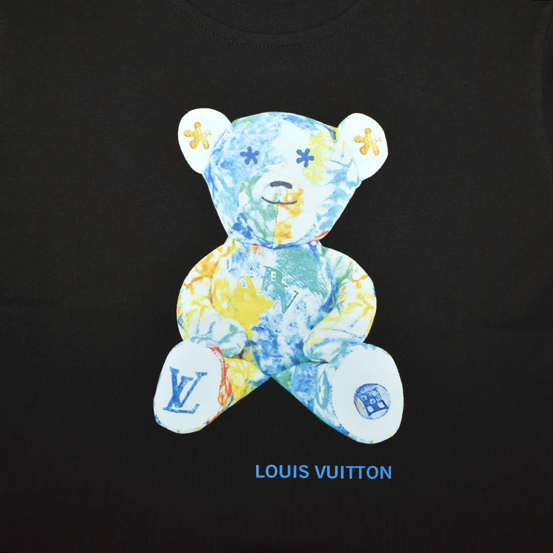 Louis Vuitton Black Premium Teddy Print Kids T-shirt-3