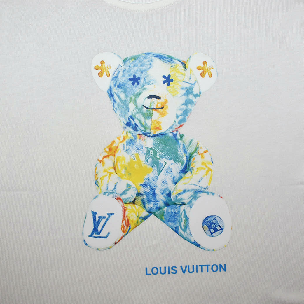 Louis Vuitton White Premium Teddy Print Kids T-shirt-3