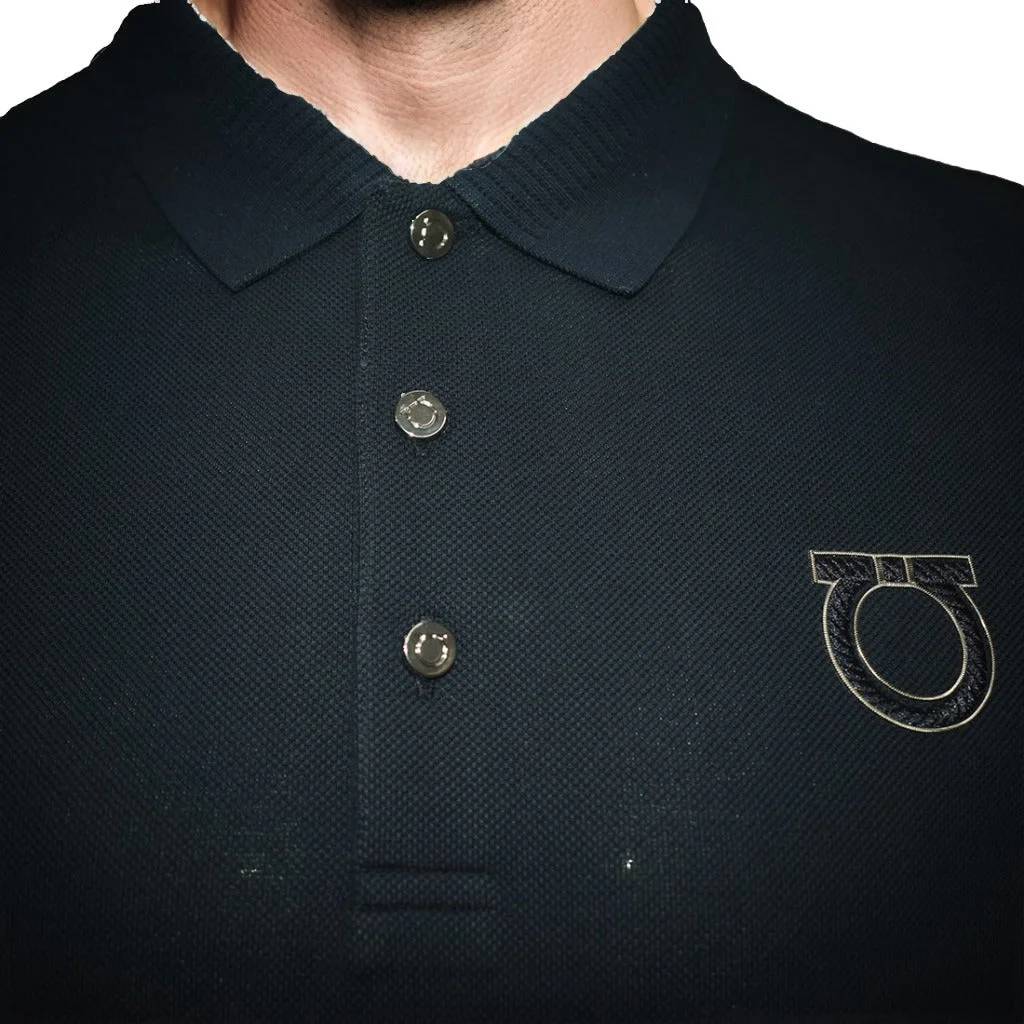 Salvatore Ferragamo Dark Blue Premium Quality Polo T-shirt-1