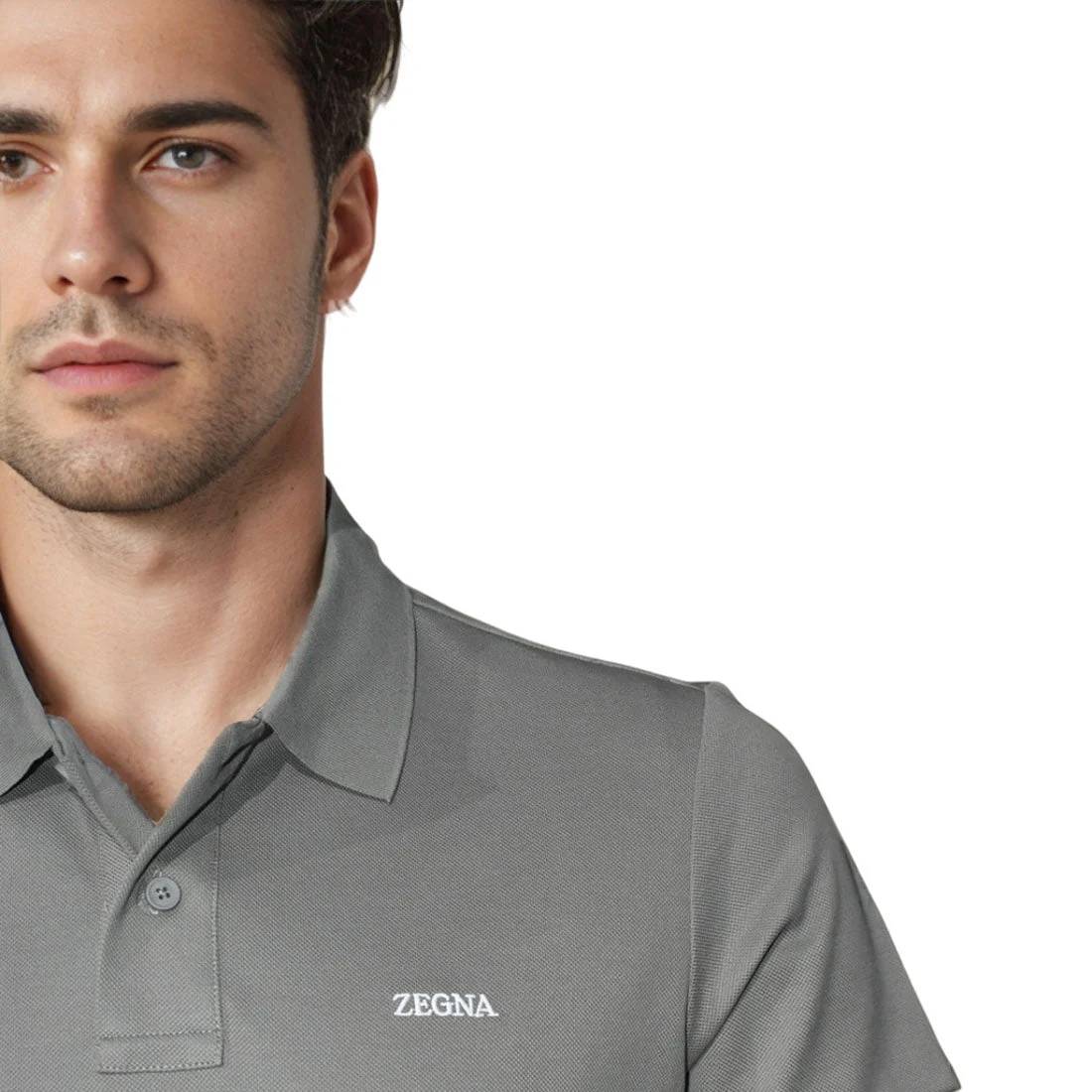 Zegna Grey Premium Quality T-shirt-4