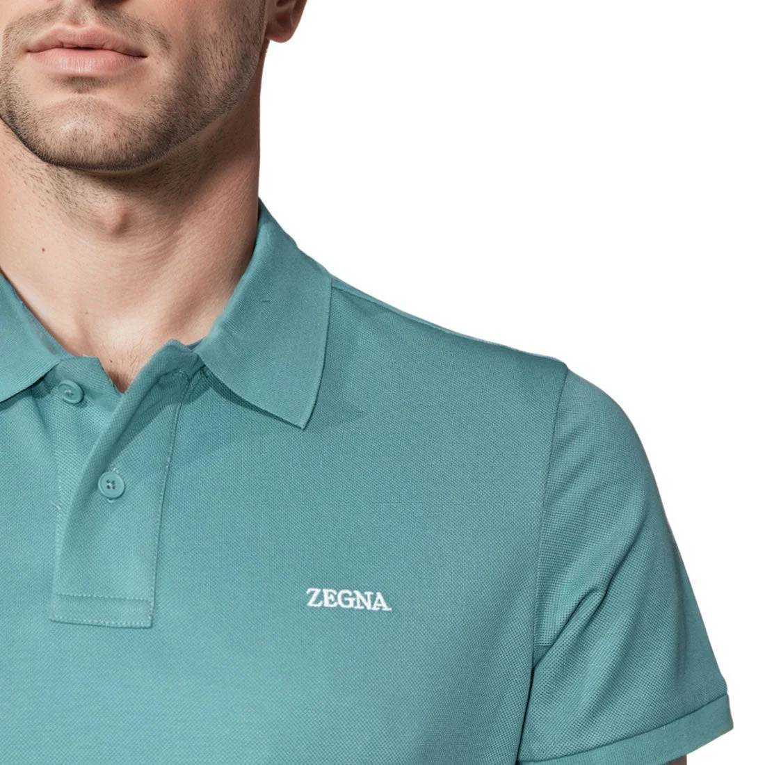 Zegna Light Blue Premium Quality Short Sleeve T-shirt-4