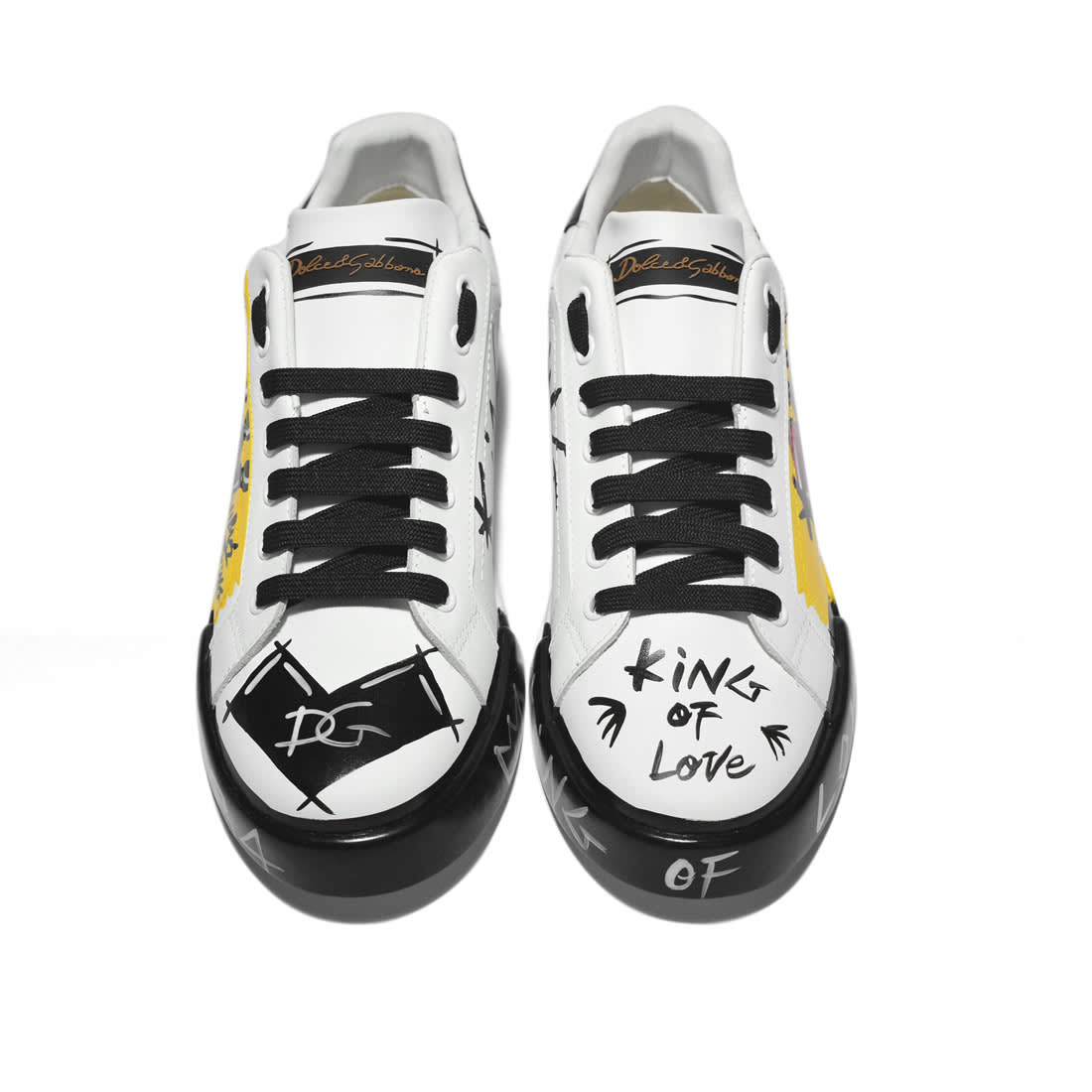 Dolce & Gabbana White & Yellow Premium Quality Sneakers-3