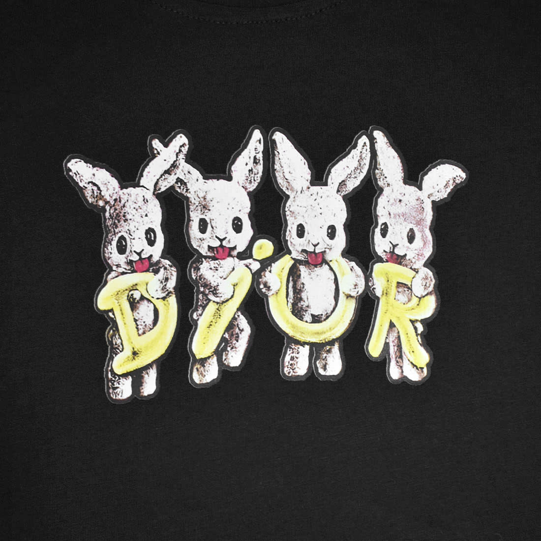 Dior Rabbit Print Black Premium Kids T-shirt-3