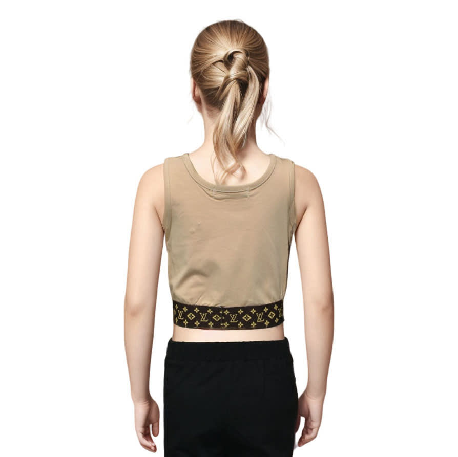 Louis Vuitton Brown Premium T-shirt For Kids-1