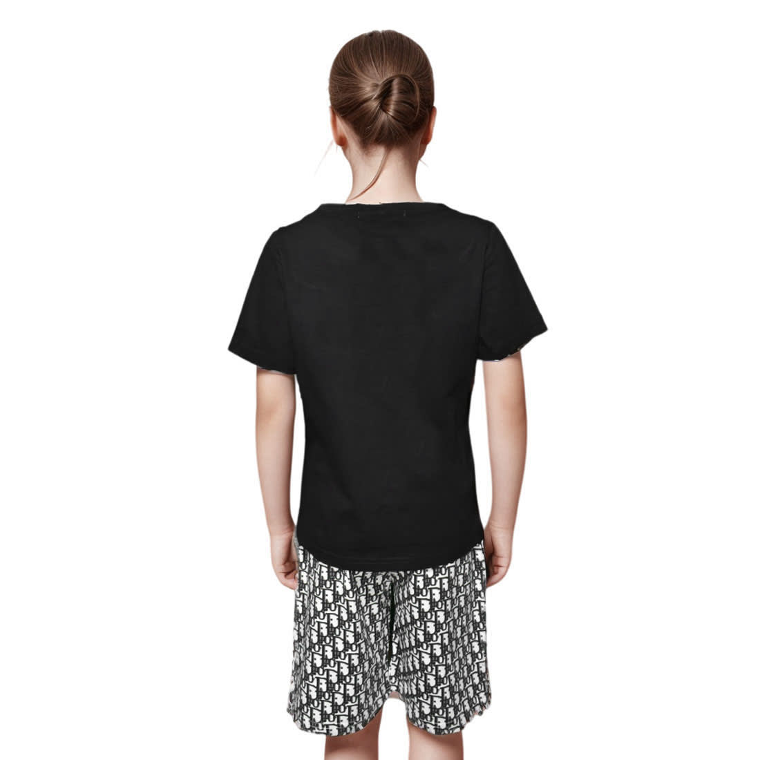 Dior Printed Black Premium Girls Co-ord Set-1