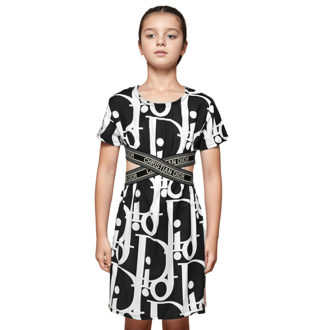 Dior Brown Premium Girls Dress-0