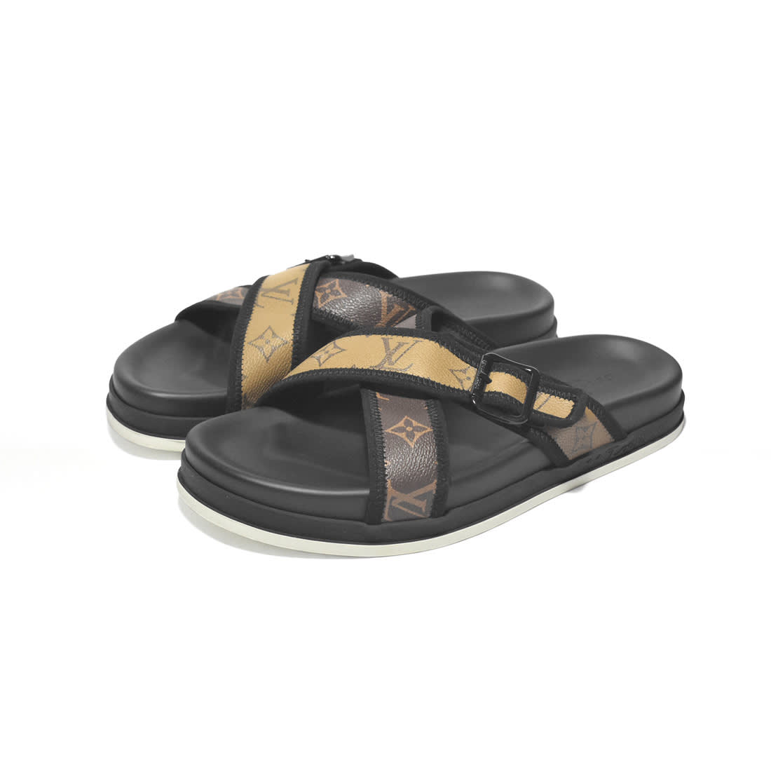 Louis Vuitton Black Premium Quality Men's Flip-flops-0