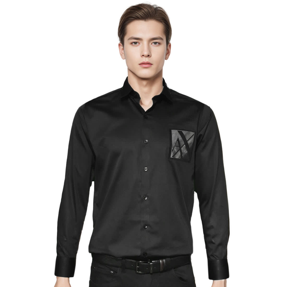 Armani Exchange Black Premium Pocket Logo Shirt-0
