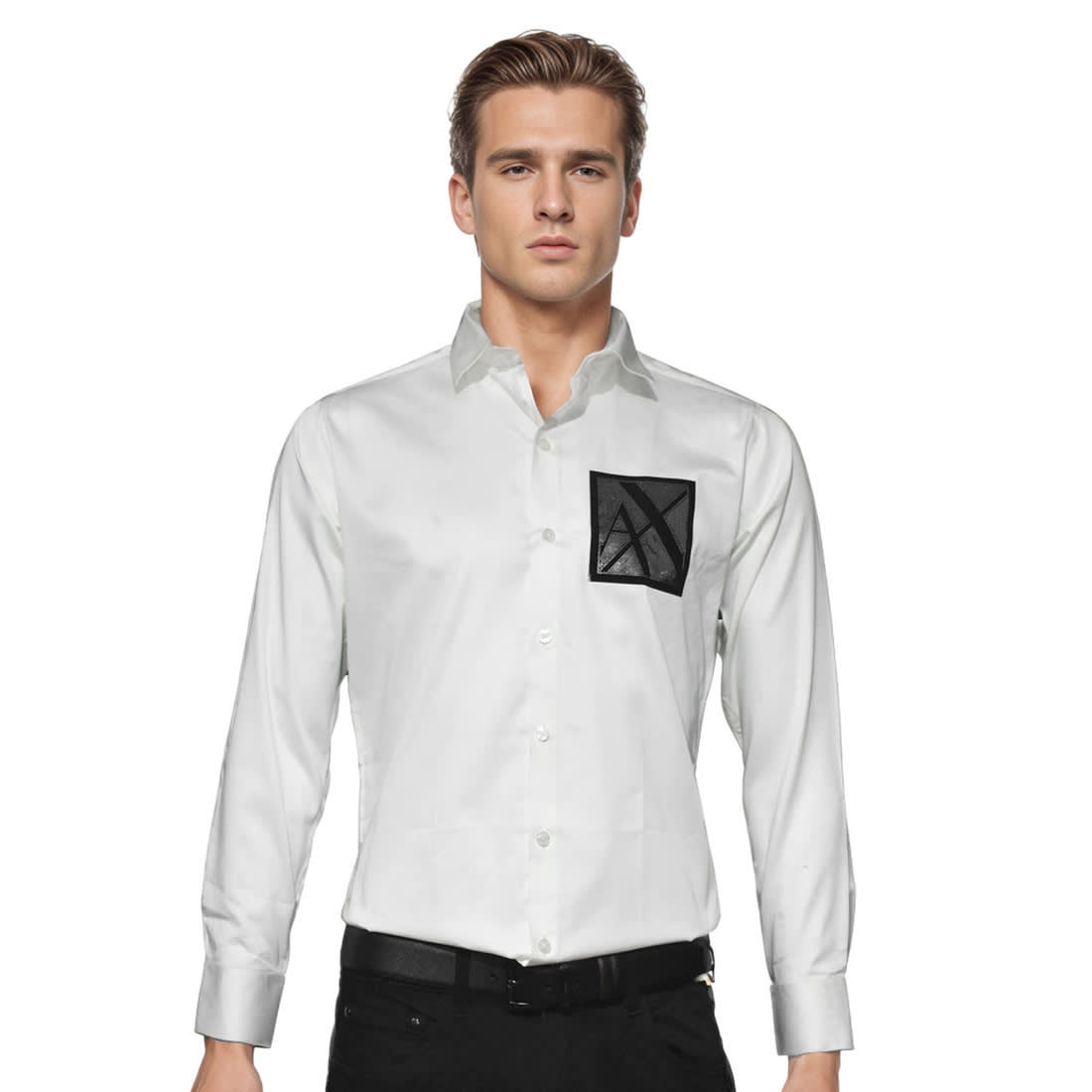 Armani Exchange White Premium Pocket Logo Shirt-0
