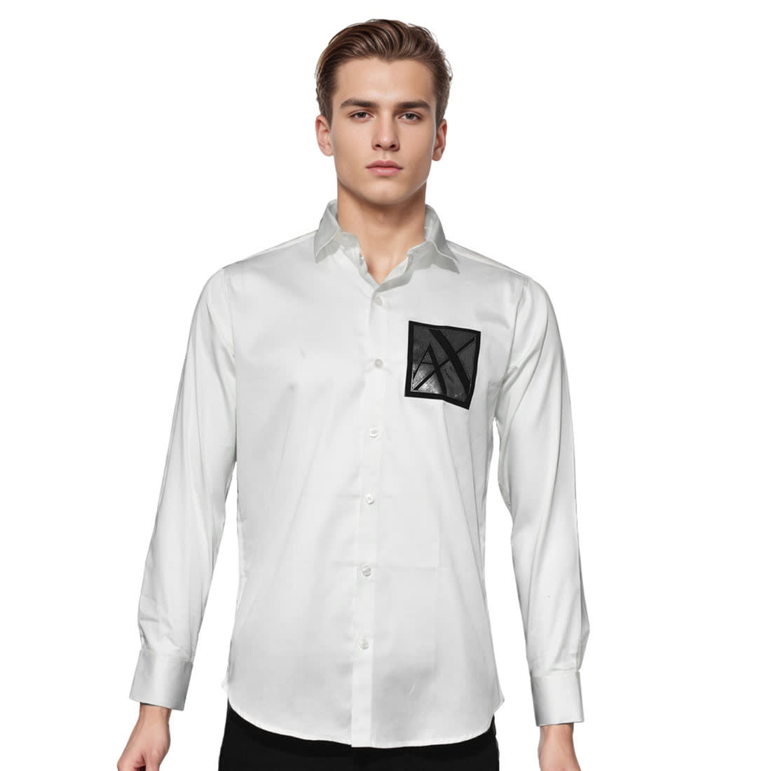 Armani Exchange White Premium Pocket Logo Shirt-6
