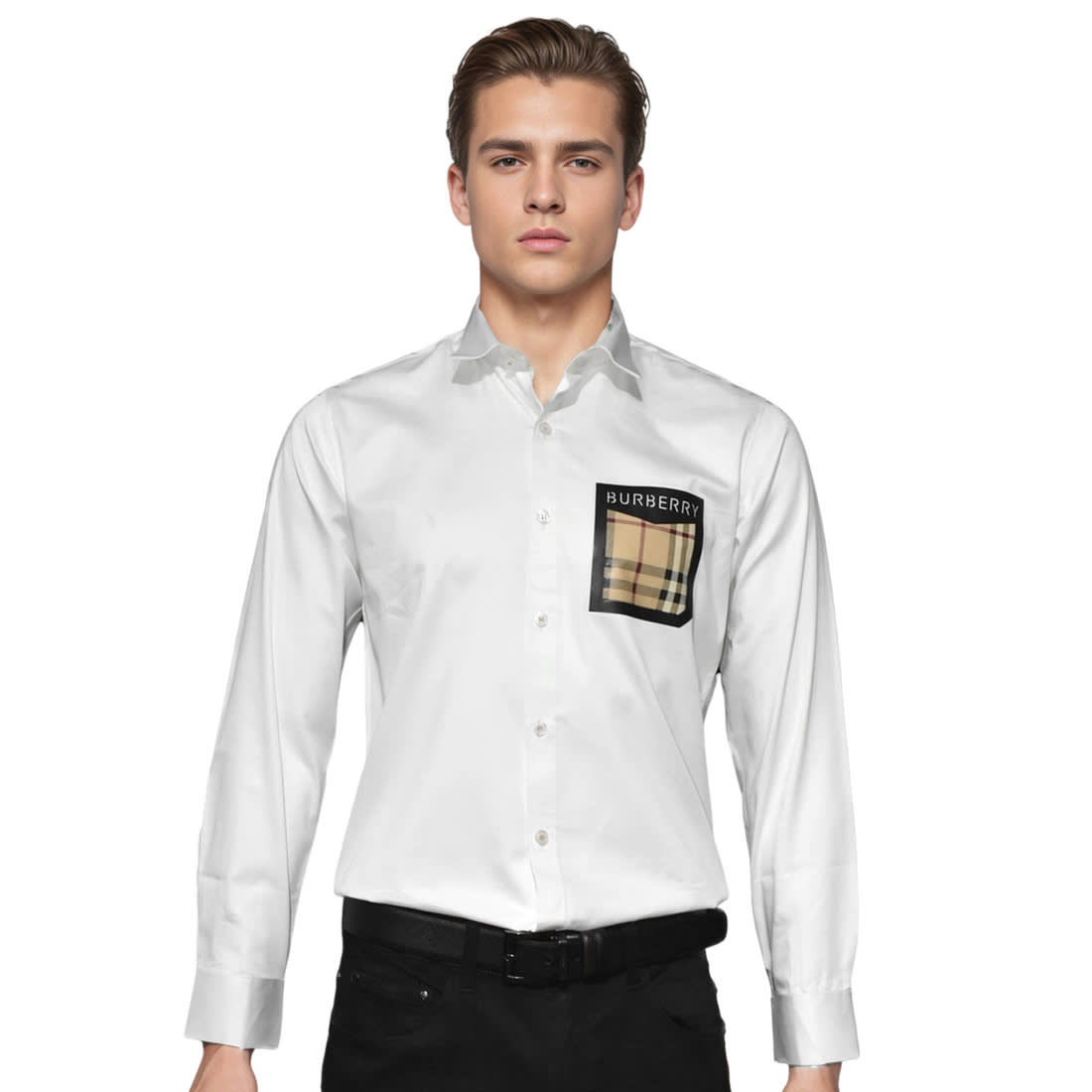 Burberry Pocket Logo White Premium Quality Shirt-0