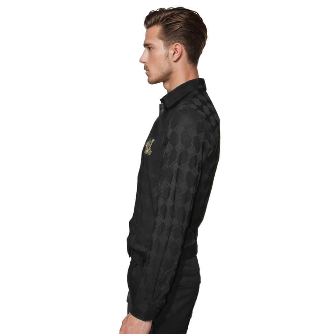 Louis Vuitton Black Jacquard Textured Premium Shirt-2