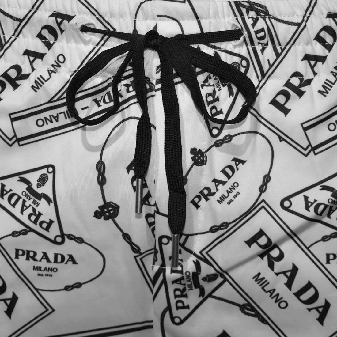 Prada White Premium Quality Short Sleeve Shirt & Shorts Combo-3